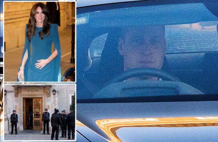 Prince William visits wife Kate Middleton at London Clinic after abdominal surgery