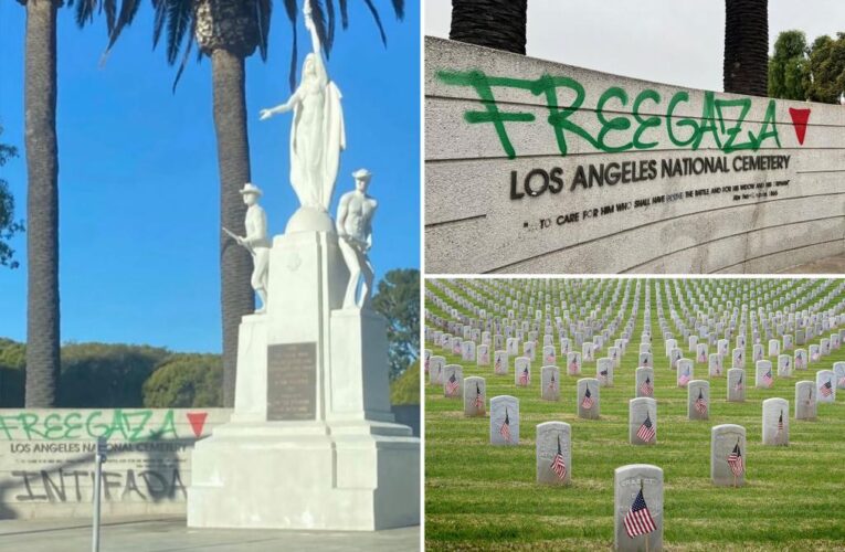 Anti-Israel protesters vandalize Los Angeles National Cemetery