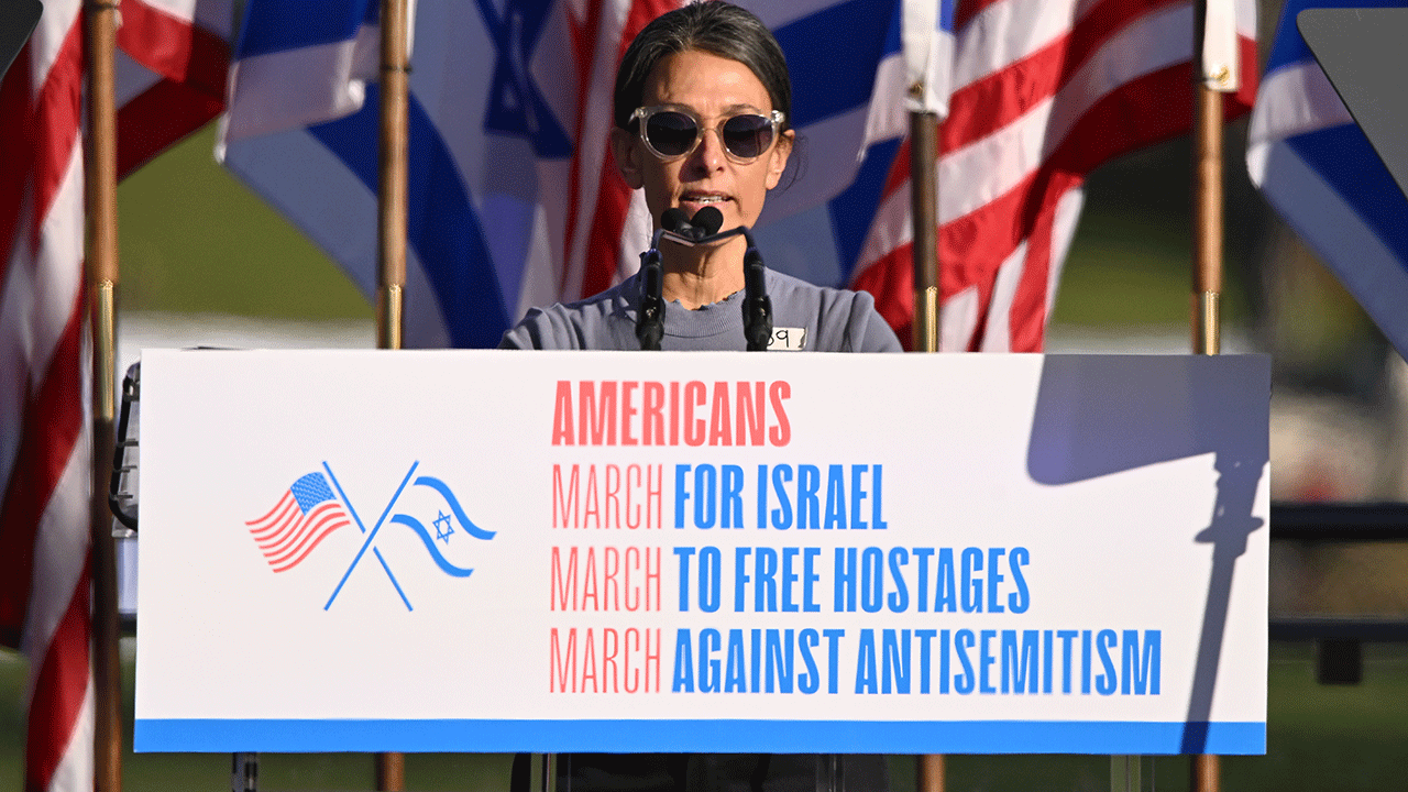 Rachel Goldberg speaking at event