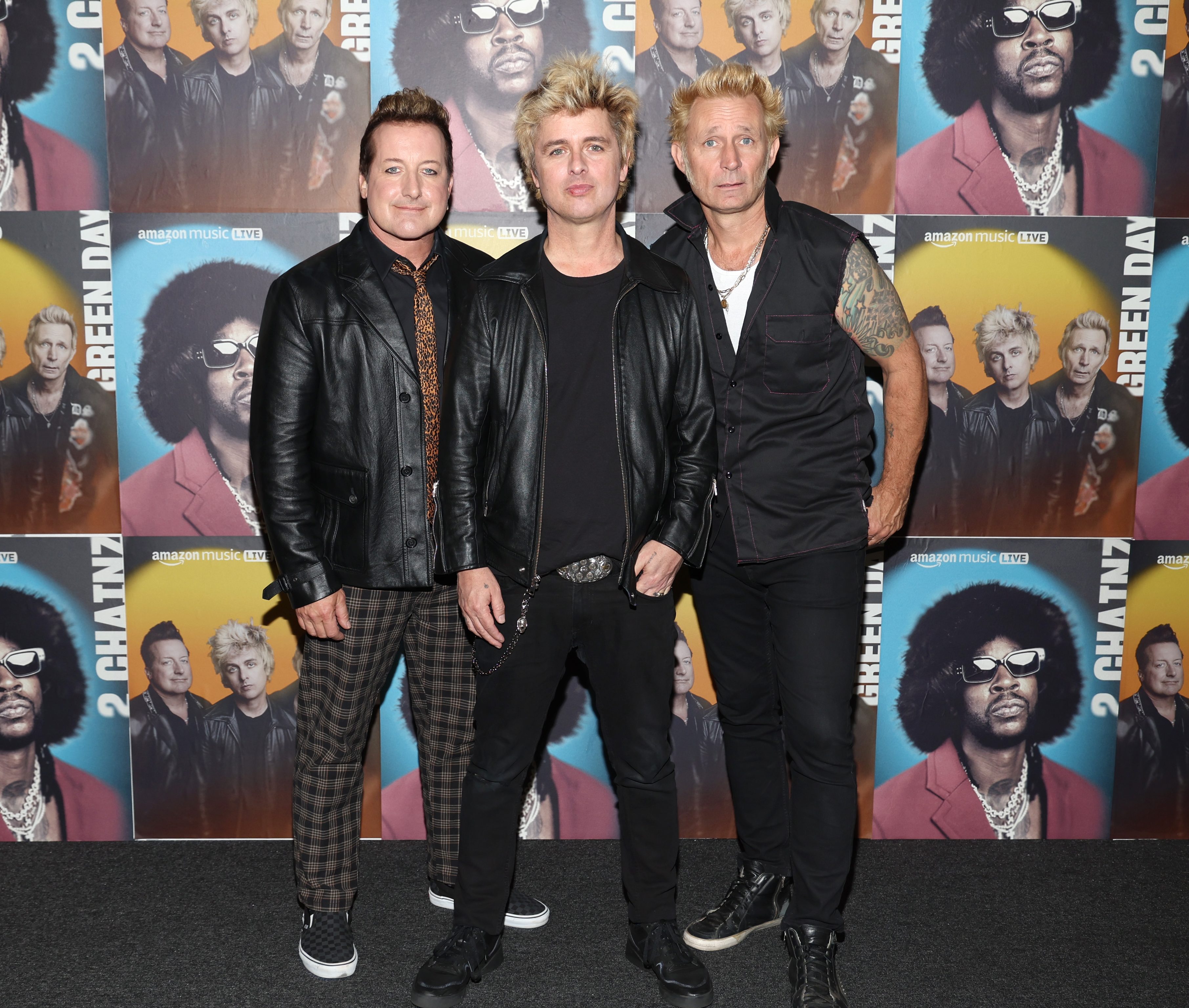 Tre Cool, Billie Joe Armstrong and Mike Dirnt of Green Day