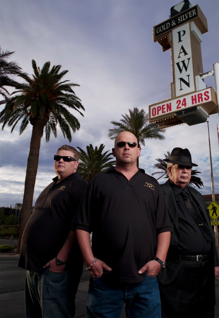 Pawn Stars promo image of Harrison family