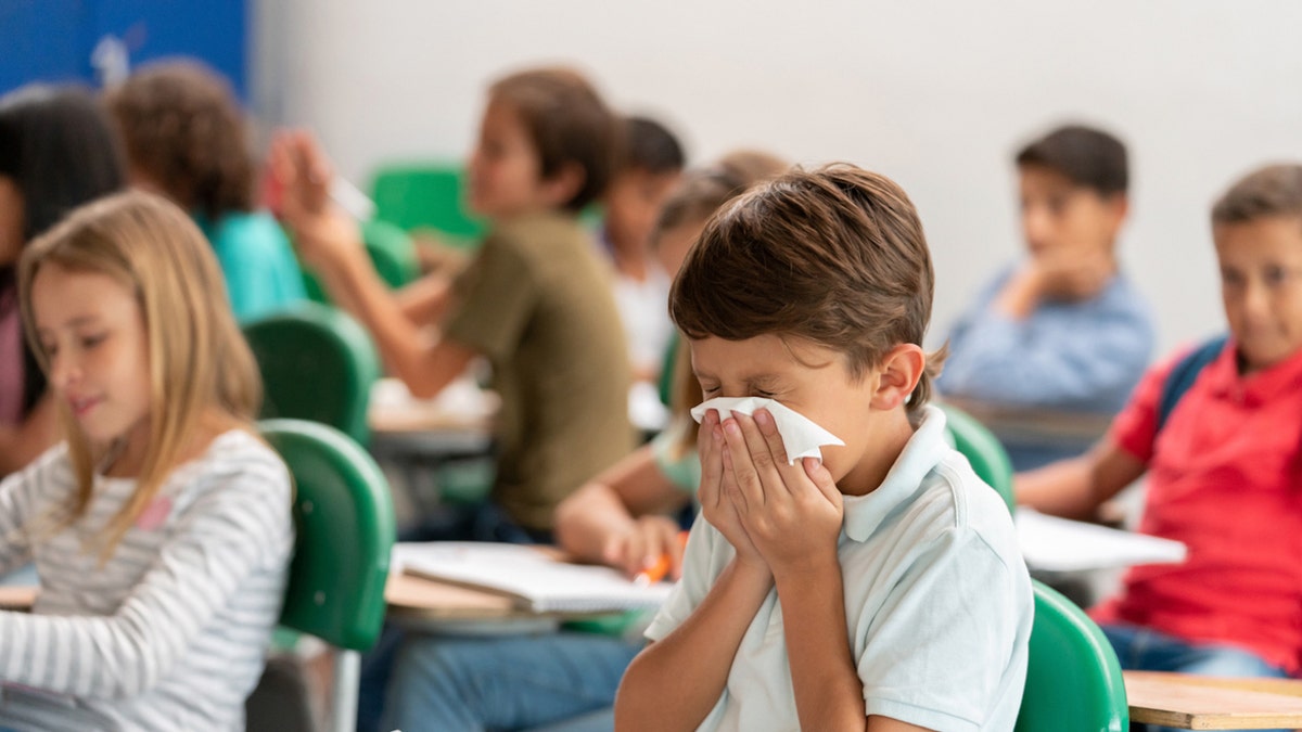 Boy sick at school