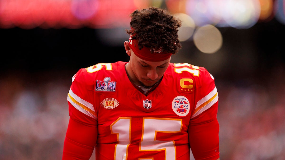 Patrick Mahomes before the Super Bowl