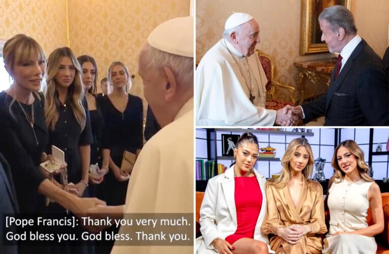 Sylvester Stallone’s daughters shocked to learn Pope Francis is a fan of their dad