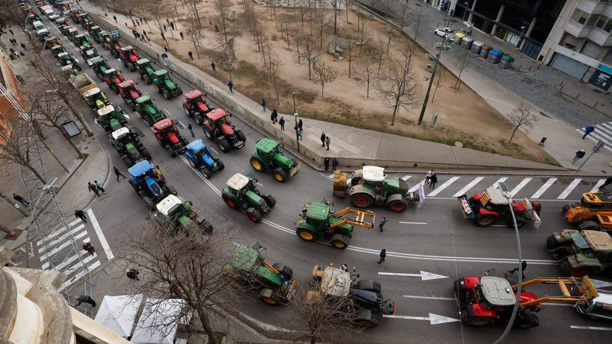 Girona Spain Farmer Protest