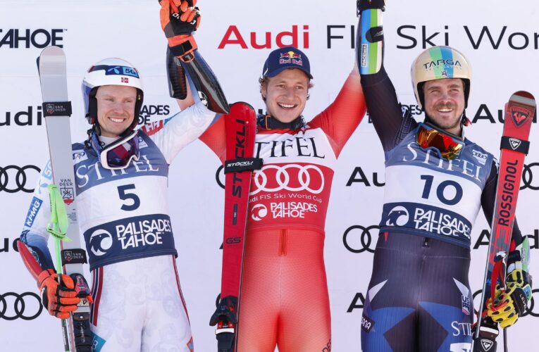 Marco Odermatt secures World Cup alpine skiing title in dramatic fashion in Tahoe Palisades