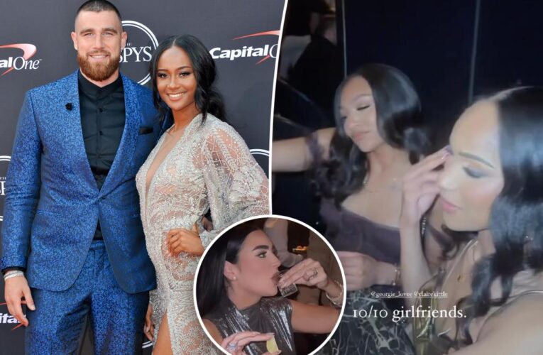 Travis Kelce’s ex Kayla Nicole parties with 49ers WAGs before Super Bowl 2024