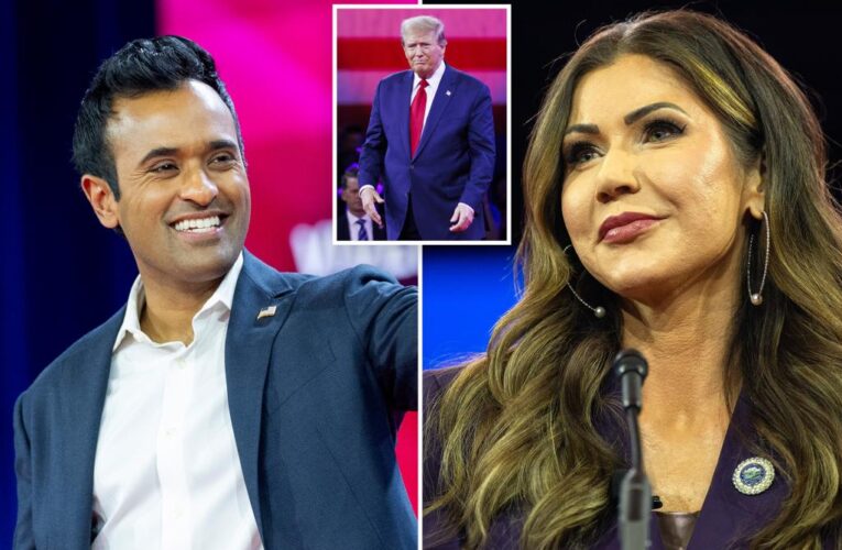 Kristi Noem and Vivek Ramaswamy tie as top pick to be Trump’s VP in CPAC poll