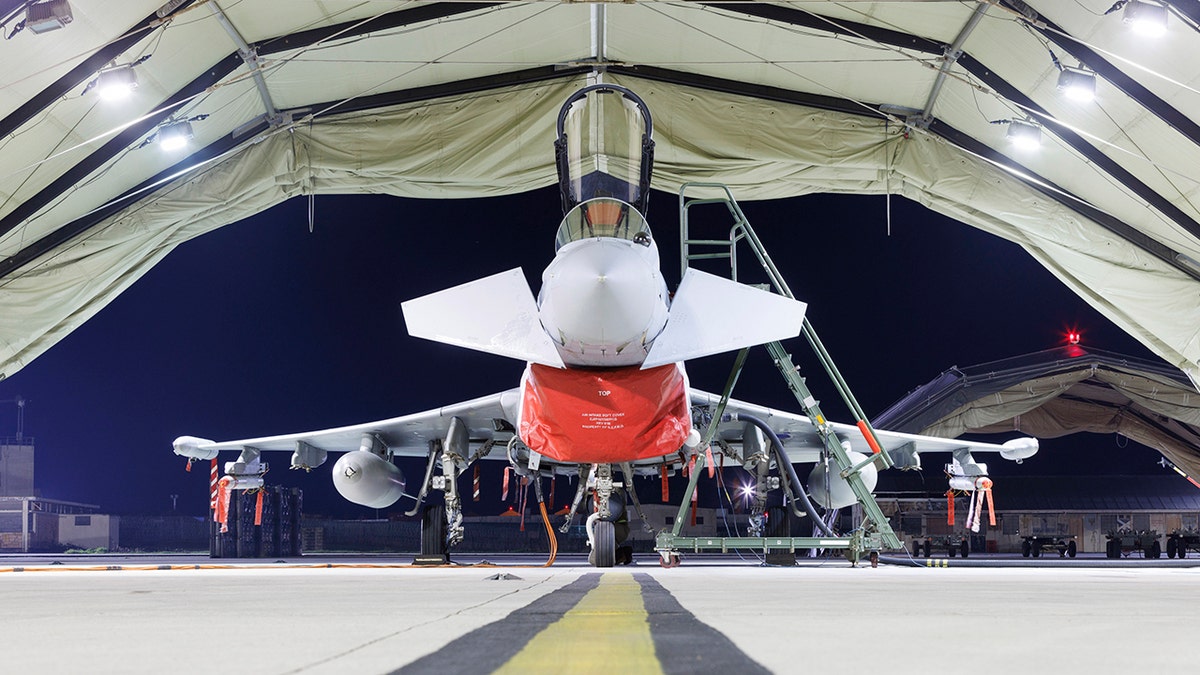 A plane in a hangar