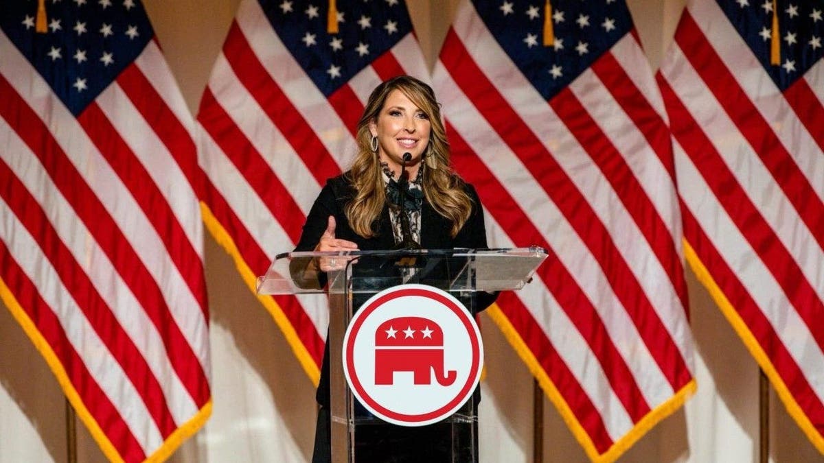 RNC Chairwoman Ronna McDaniel American flag