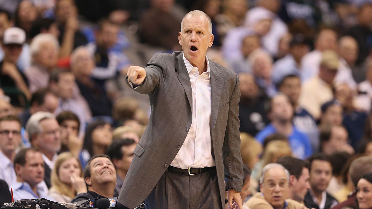 Doug Collins coaches an NBA game