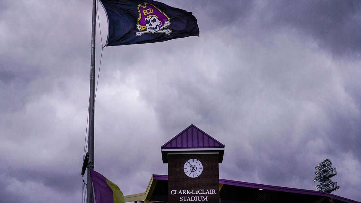 Flag over ECU baseball stadium