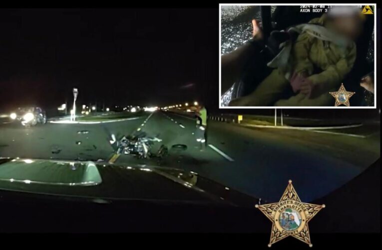 Fla. deputy saving unconscious baby’s life after car crashes with speeding motorcyclist
