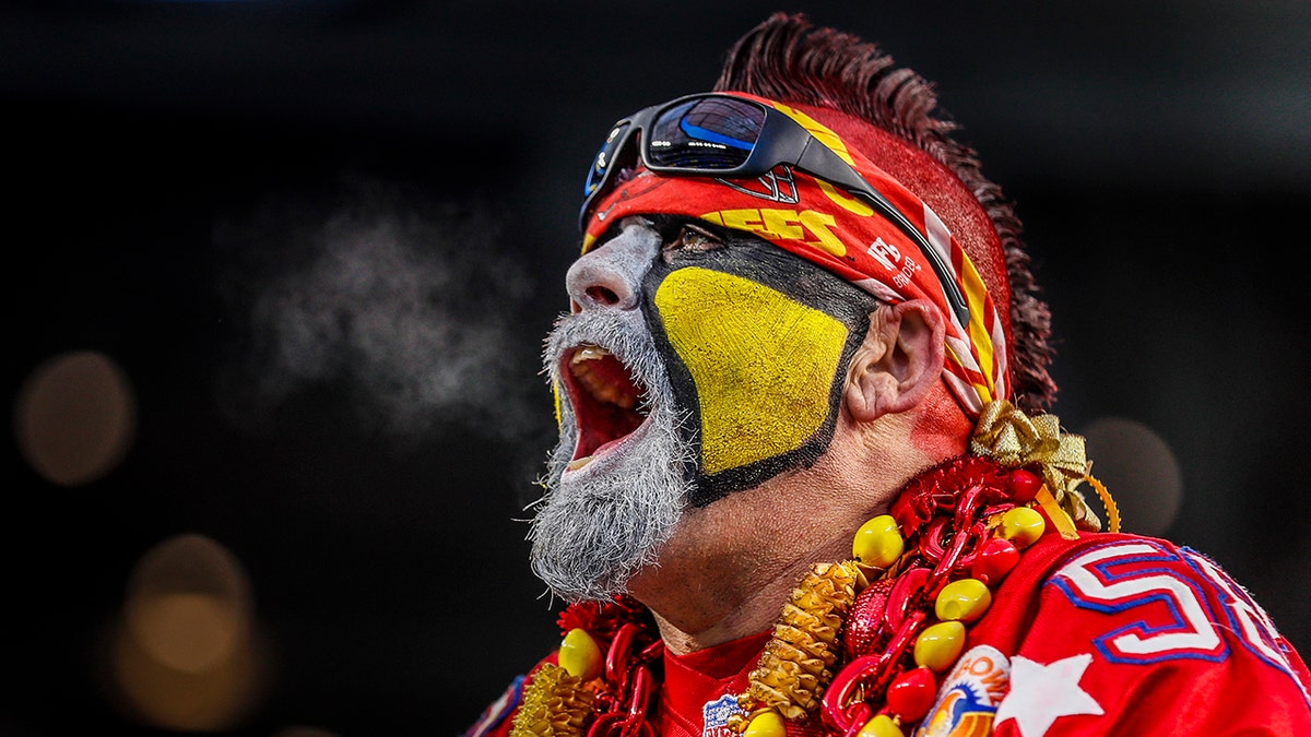 chiefs fan with face paint