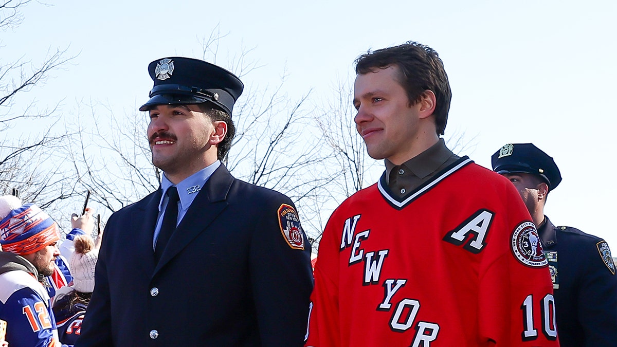 Artemi Panarin walks in to MetLife Stadium