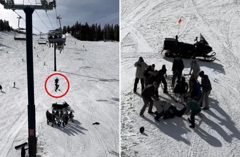 California teen snowboarder falls from ski lift after dangling high in air at Mammoth Mountain Ski Area