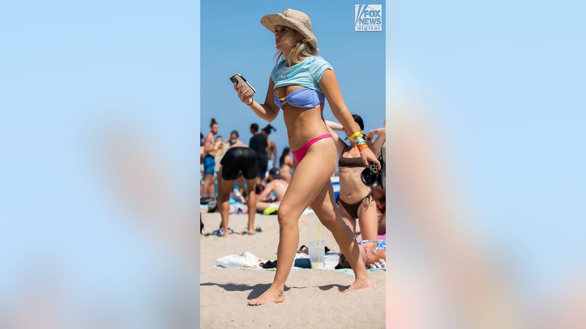 Spring breakers spend time on Fort Lauderdale Beach.