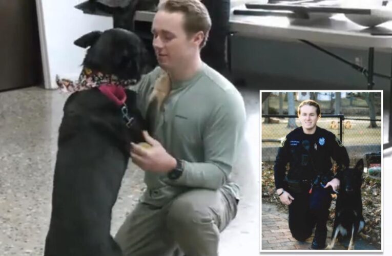 Former Michigan cop Hayden Wildfong and K9 Tamarack reunited after weeks of separation