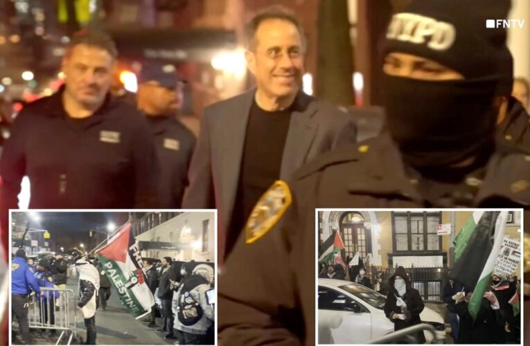 Anti-Israel protesters berate Jerry Seinfeld as he leaves NYC event: video