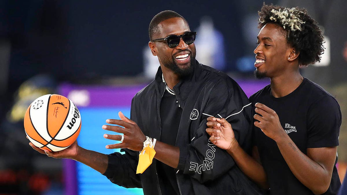 Dwyane Wade and his son Zaire Wade