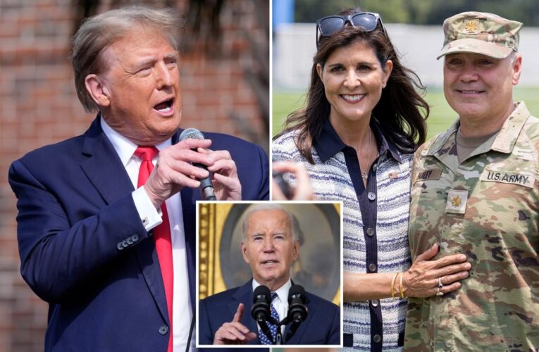 Biden defends Nikki Haley from Trump jab on her deployed husband’s whereabouts