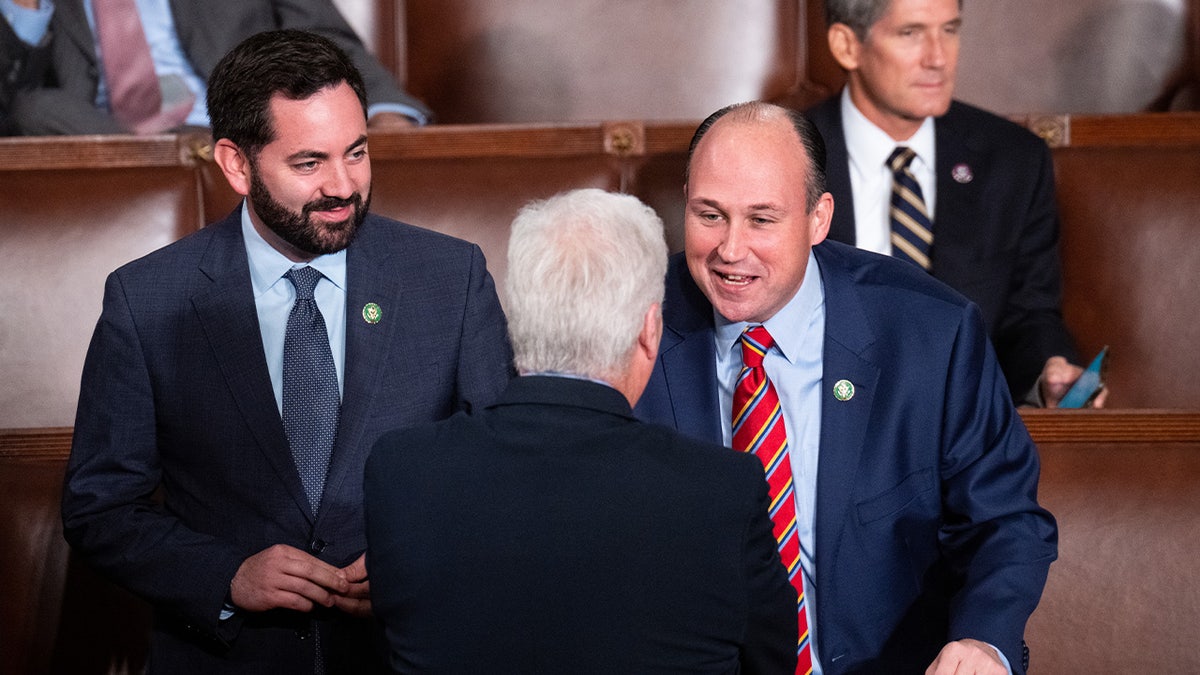 Rep. Mike Lawler, R-N.Y., left, and Rep. Nick Langworthy