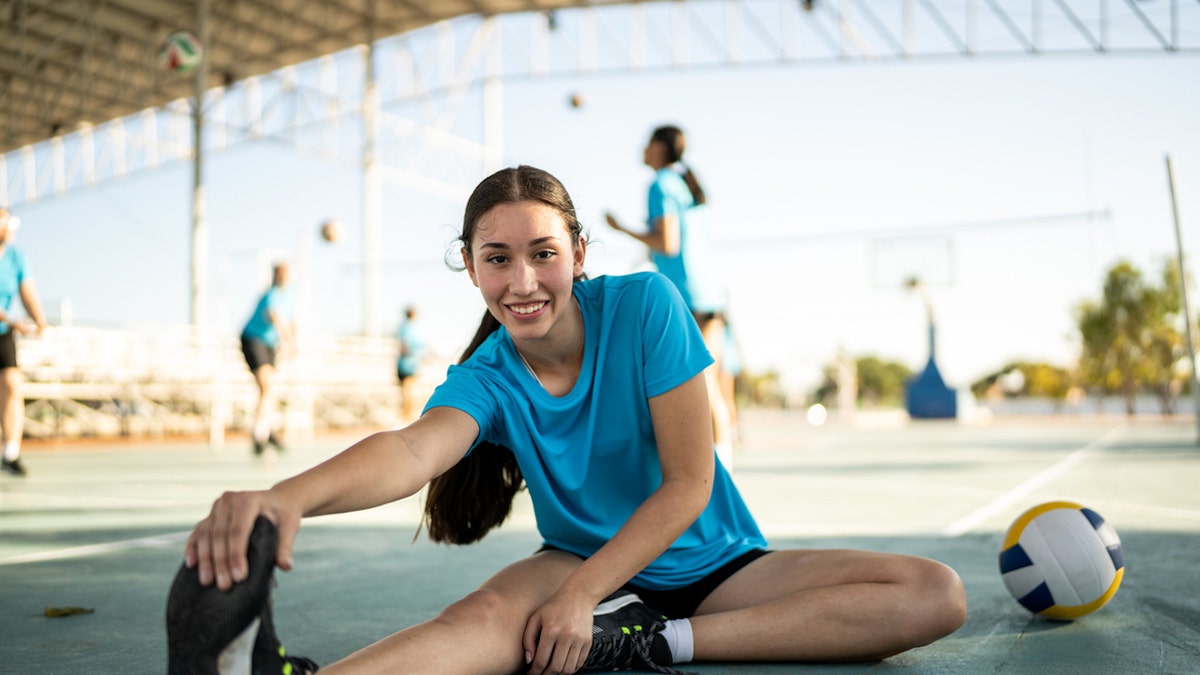 Girl stretching