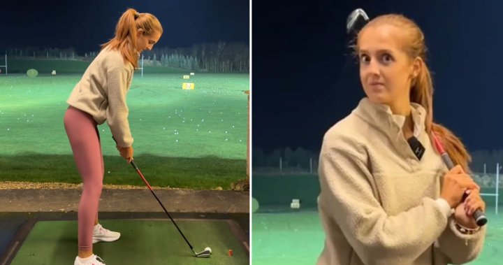 Female pro golfer films ‘mansplainer’ correcting her swing at driving range