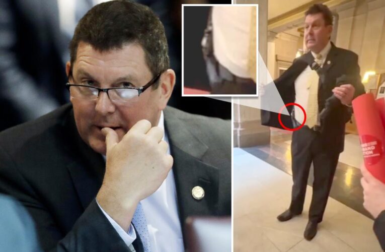 Indiana state Rep. Jim Lucas flashes gun at high schoolers advocating for gun reform laws