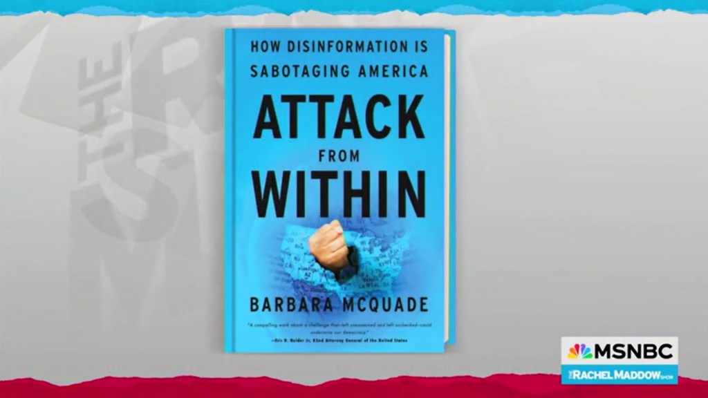 MSNBC host Rachel Maddow praised the book’s arguments and touted McQuade’s work as a "real public service and a pleasure." 
