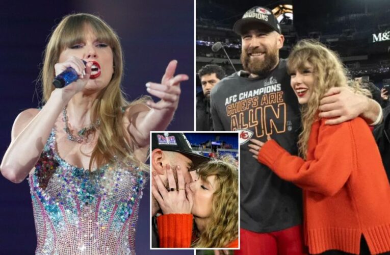 Taylor Swift rushes to private jet moments after concert ends to fly to see Travis Kelce play in the Superbowl