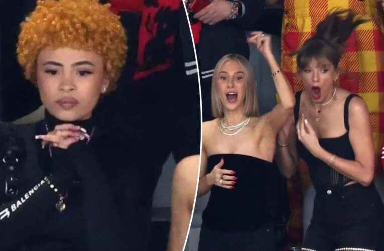 Confused Ice Spice goes viral next to ecstatic Taylor Swift at Super Bowl 2024
