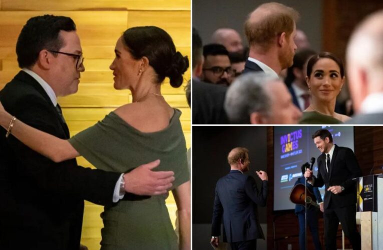 Prince Harry hailed a ‘visionary’ as he and glam Meghan Markle mingle with Canadian elites at Invictus banquet