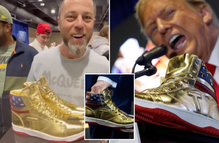 CEO wins autographed gold Donald Trump sneakers after $13k bid