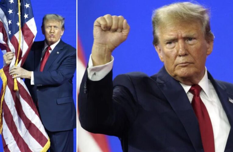 Trump hugs Old Glory, blasts Biden at CPAC: ‘You’re fired!’