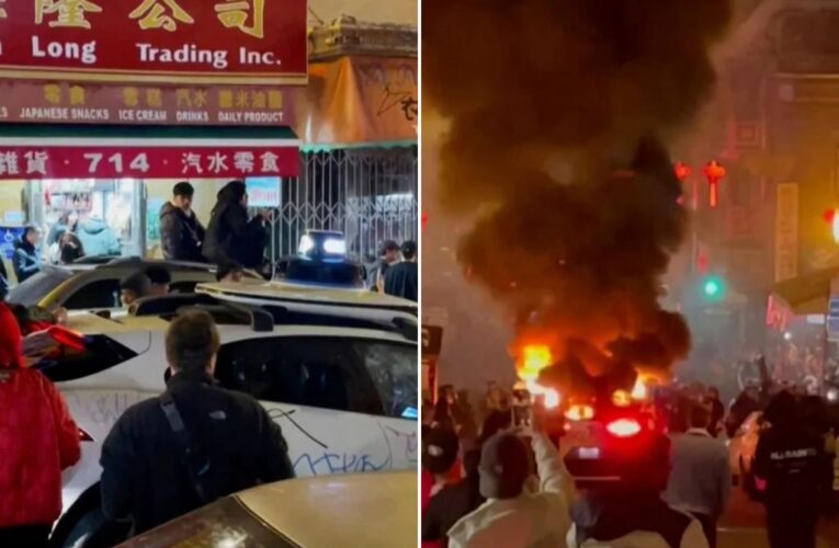 San Francisco vandals destroy robotaxi, set it ablaze with fireworks
