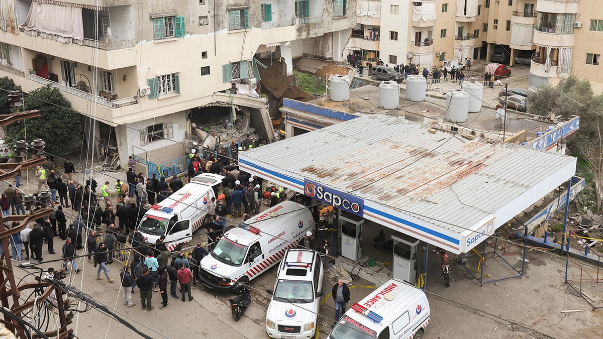 Aftermath of Israeli strike in February