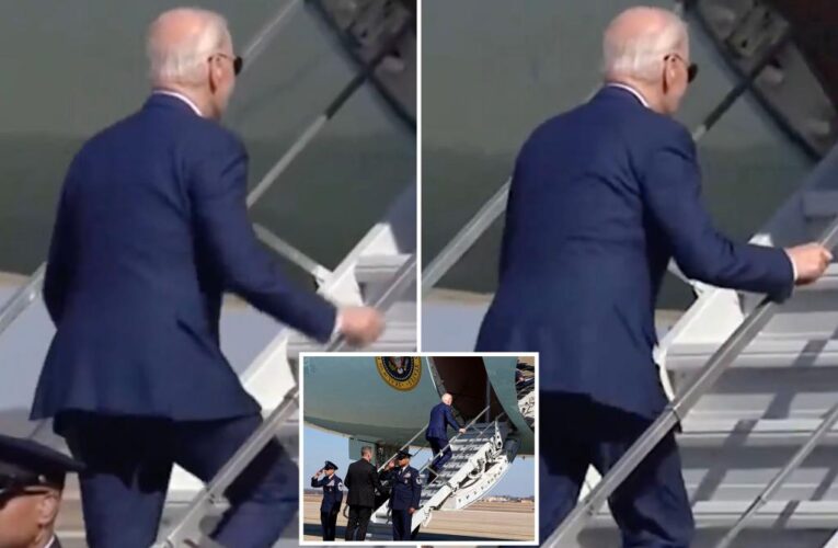 President Biden trips again boarding Air Force One