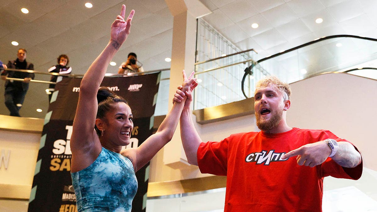 Amanda Serrano and Jake Paul in NY