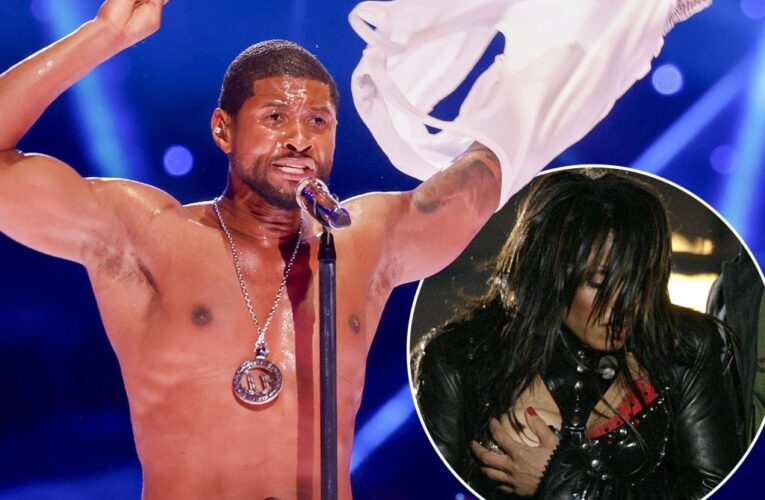 Shirtless Usher at Super Bowl 20 years after Janet Jackson ‘Nipplegate,’ sparks reactions