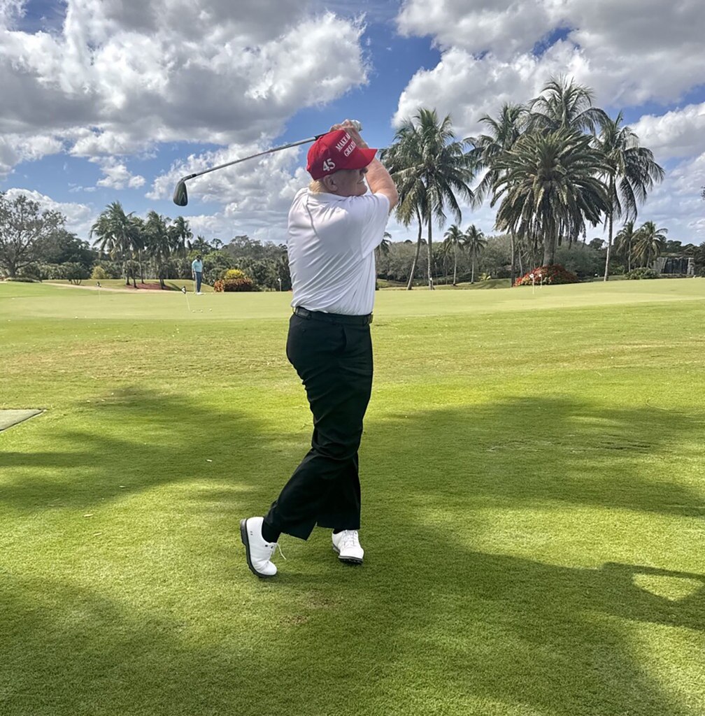 Trump golfing