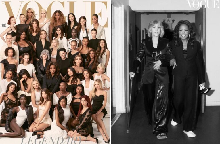 A whopping 40 A-list celebs grace Vogue’s March issue cover