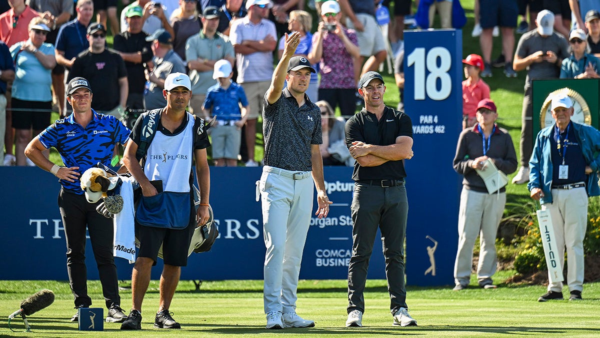 Jordan Spieth, Rory McIlroy and Viktor Hovland