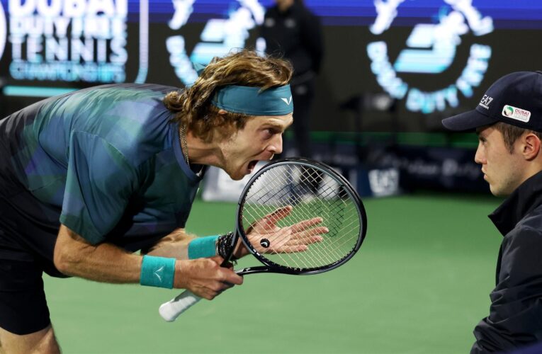 Andrey Rublev defaulted at Dubai semi-finals after shouting in face of a line judge, Alexander Bublik through