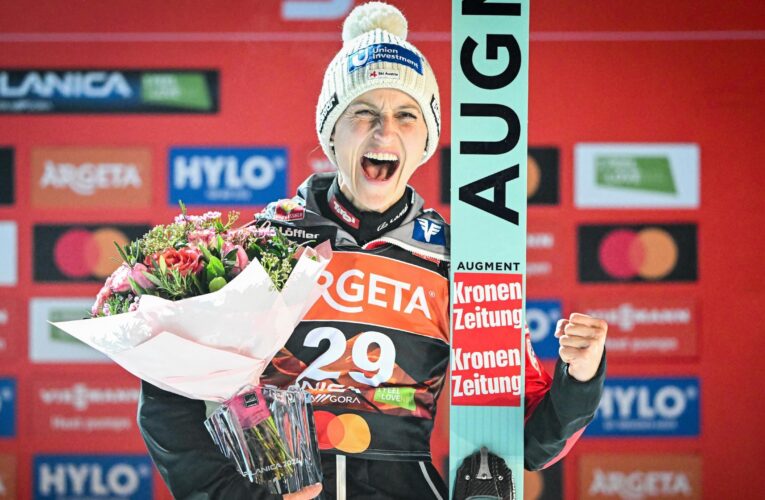 Eva Pinkelnig wins final gold of FIS Ski Jumping World Cup with new hill record, Nika Prevc takes bronze