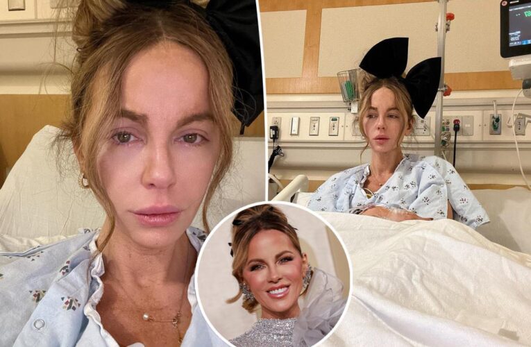 Kate Beckinsale reveals she’s been hospitalized: crying photos