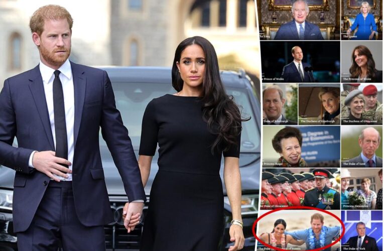 Prince Harry, Meghan Markle demoted on Buckingham Palace website