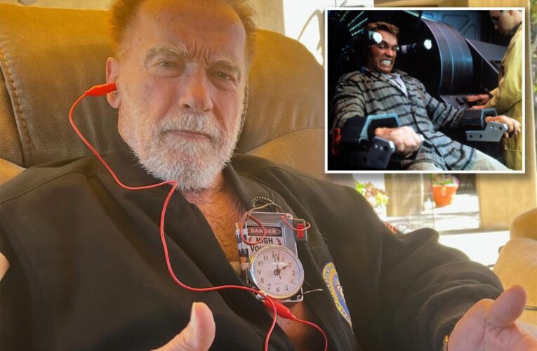 Arnold Schwarzenegger, 76, jokes with ‘high voltage’ dynamite timer after pacemaker fitting