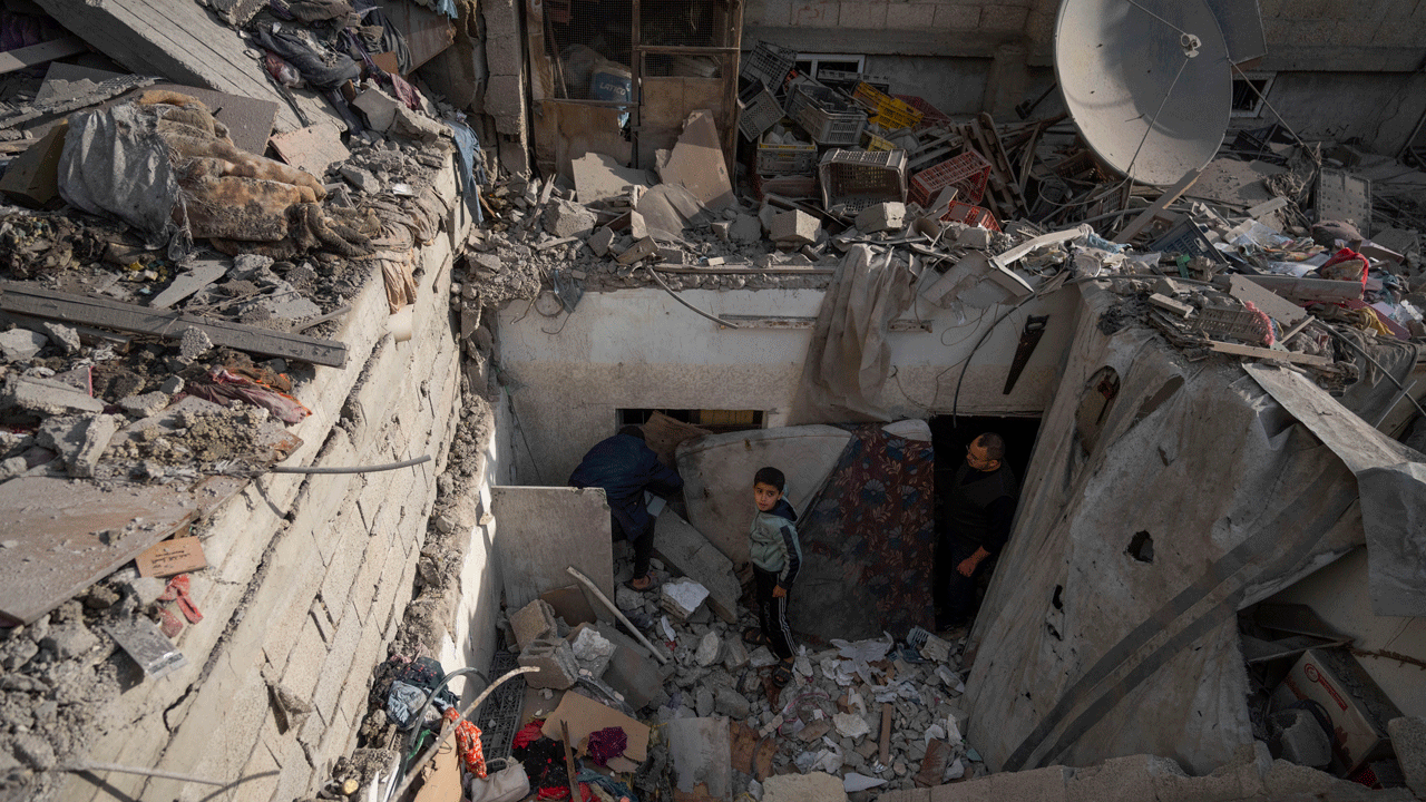 Rubble in Gaza