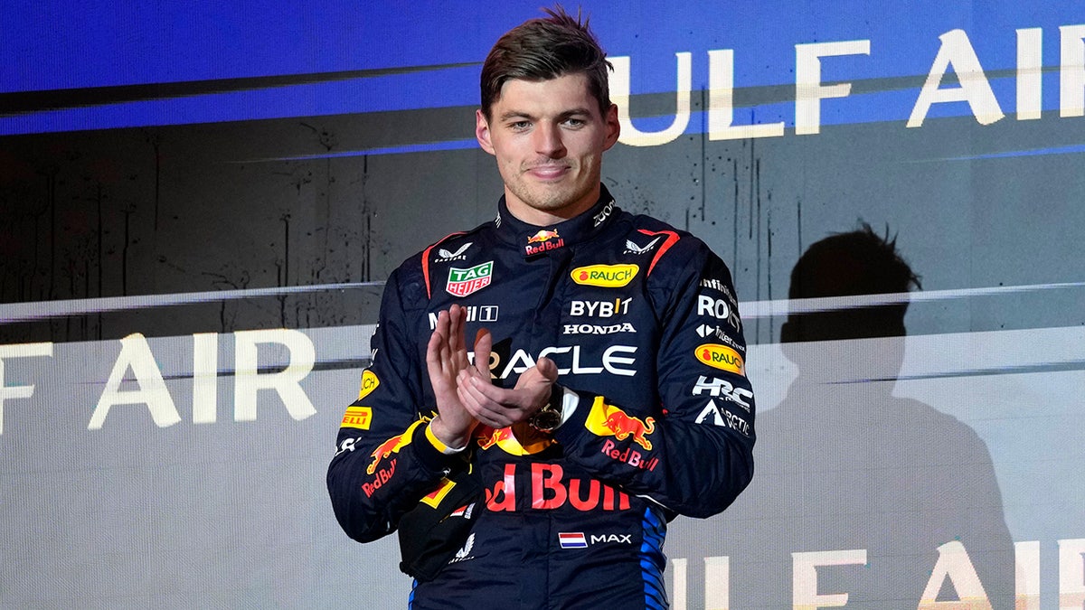 Max Verstappen in the podium